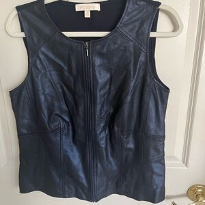 ETCETERA BLACK ZIP FRONT VEST